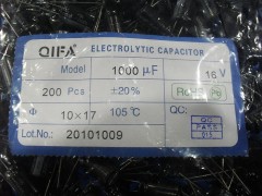 原裝正品，廠家直銷16v1000UF（8*16）-- 廣奇發(fā)電子有限公司