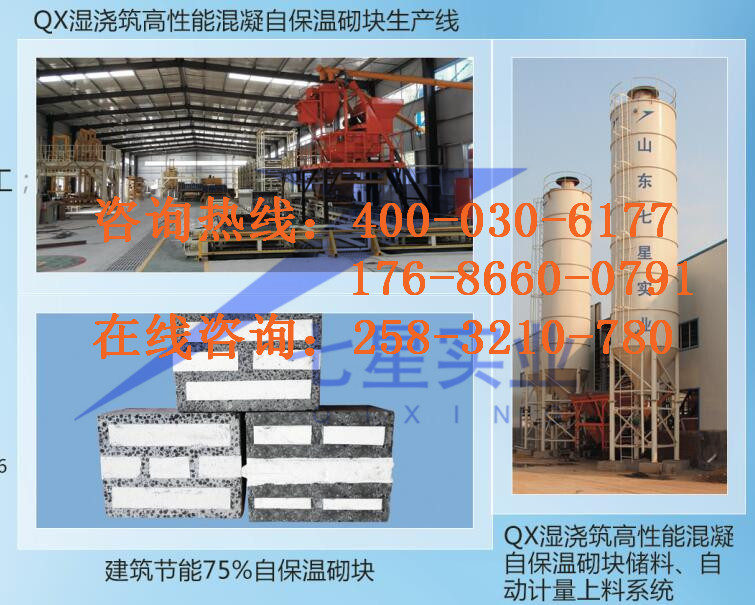 復合自保溫砌塊設備全自動墻體自保溫砌塊設備-品質保證-- 山東七星實業(yè)公司