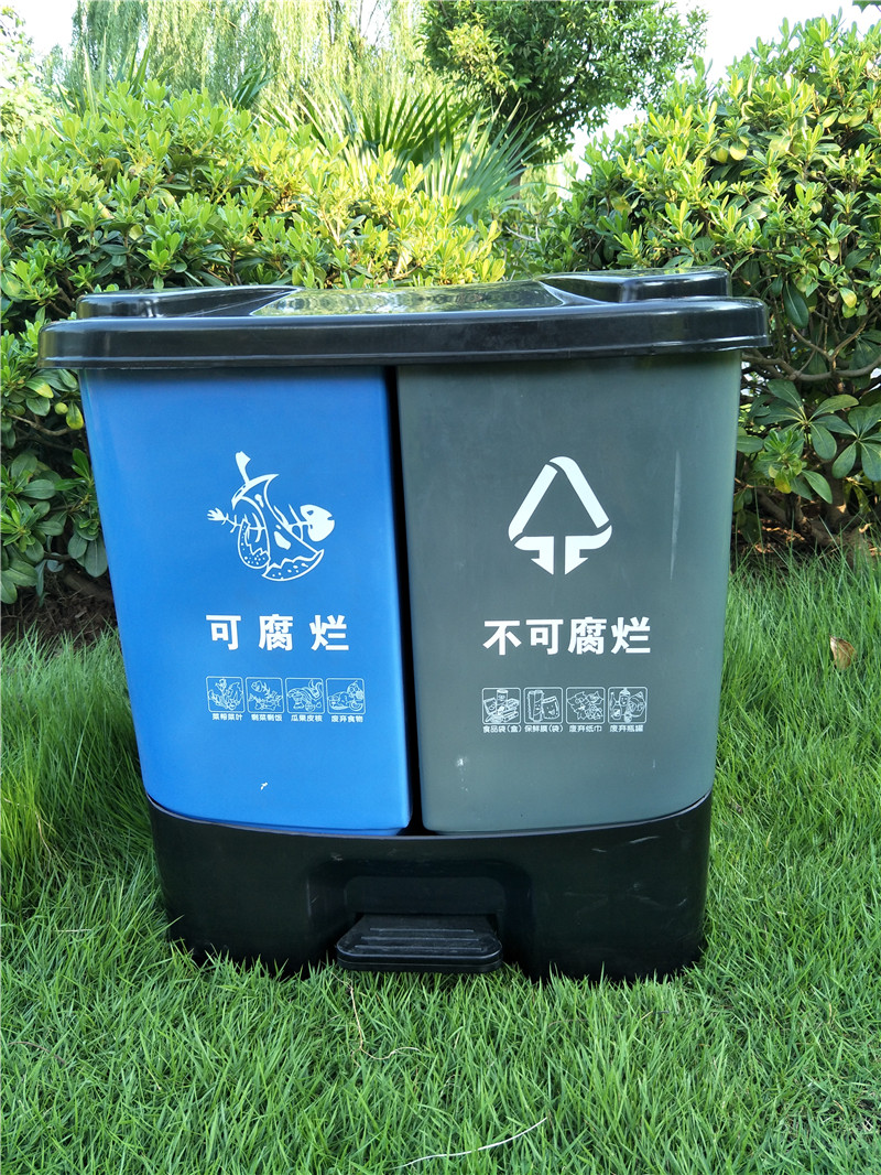 貴陽分類垃圾桶，40L雙桶手提垃圾箱-- 重慶力加塑料科技有限公司